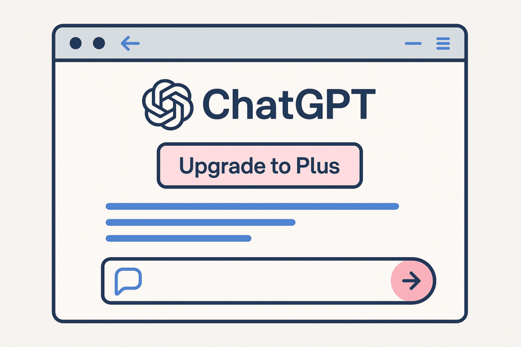 ChatGPTアップグレード手順 ChatGPTの「Plusにアップグレード」ボタンが表示された画面