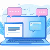 パソコンとスマートフォンを通じてSNS投稿を効率化するChatGPTのイラスト